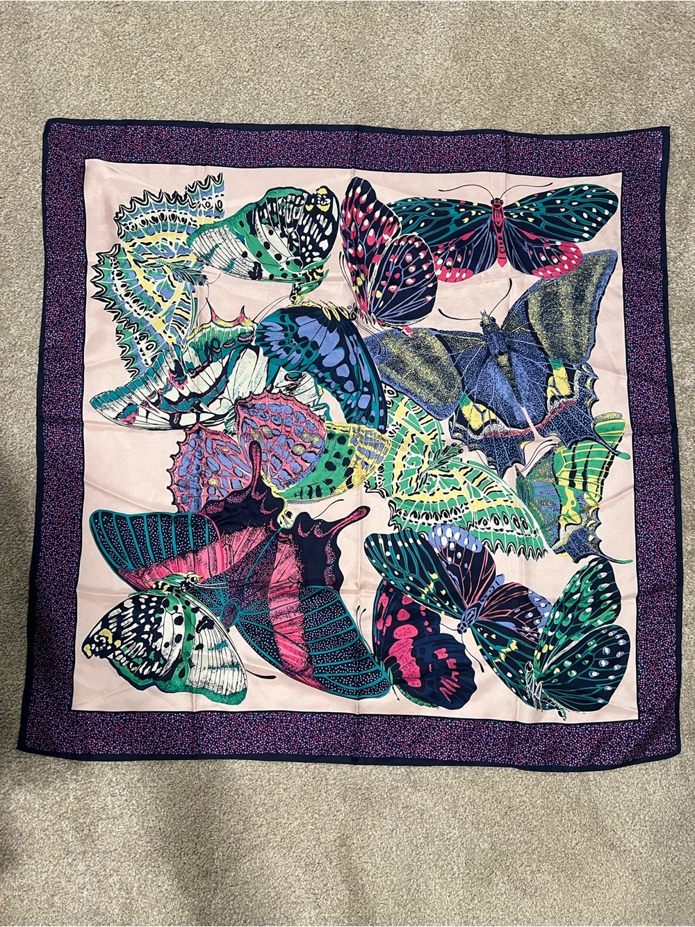 Vintage Silk Butterfly Scarf